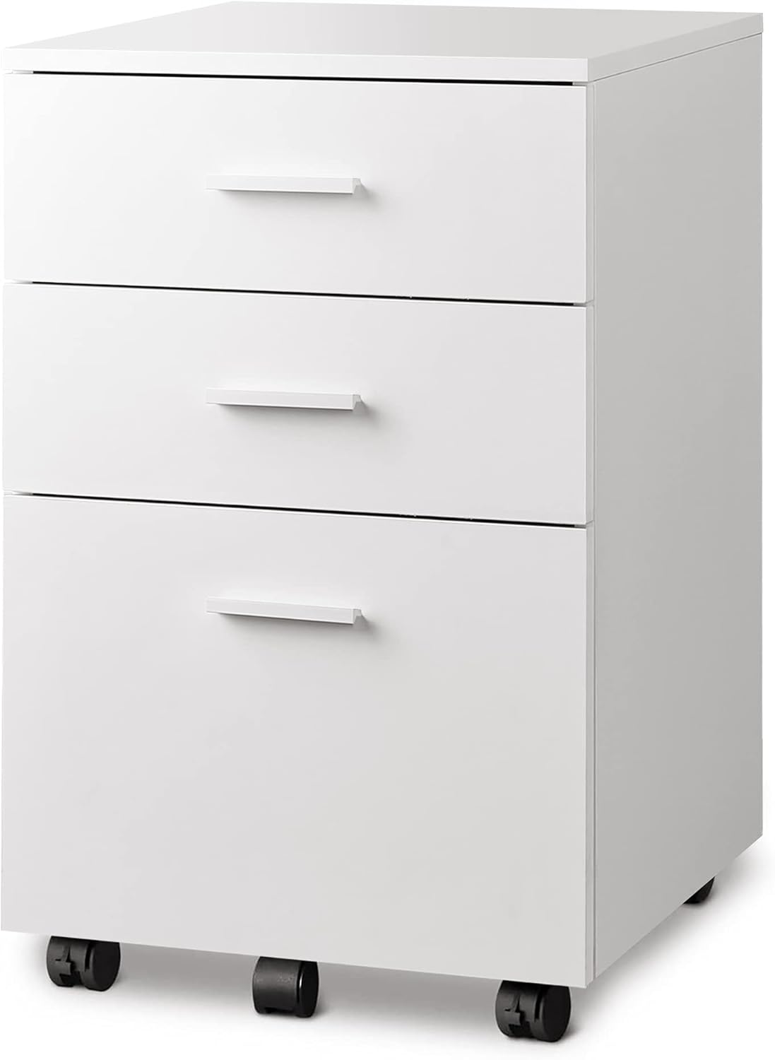 Black 3 Drawer Wood Mobile File Cabinet T933067