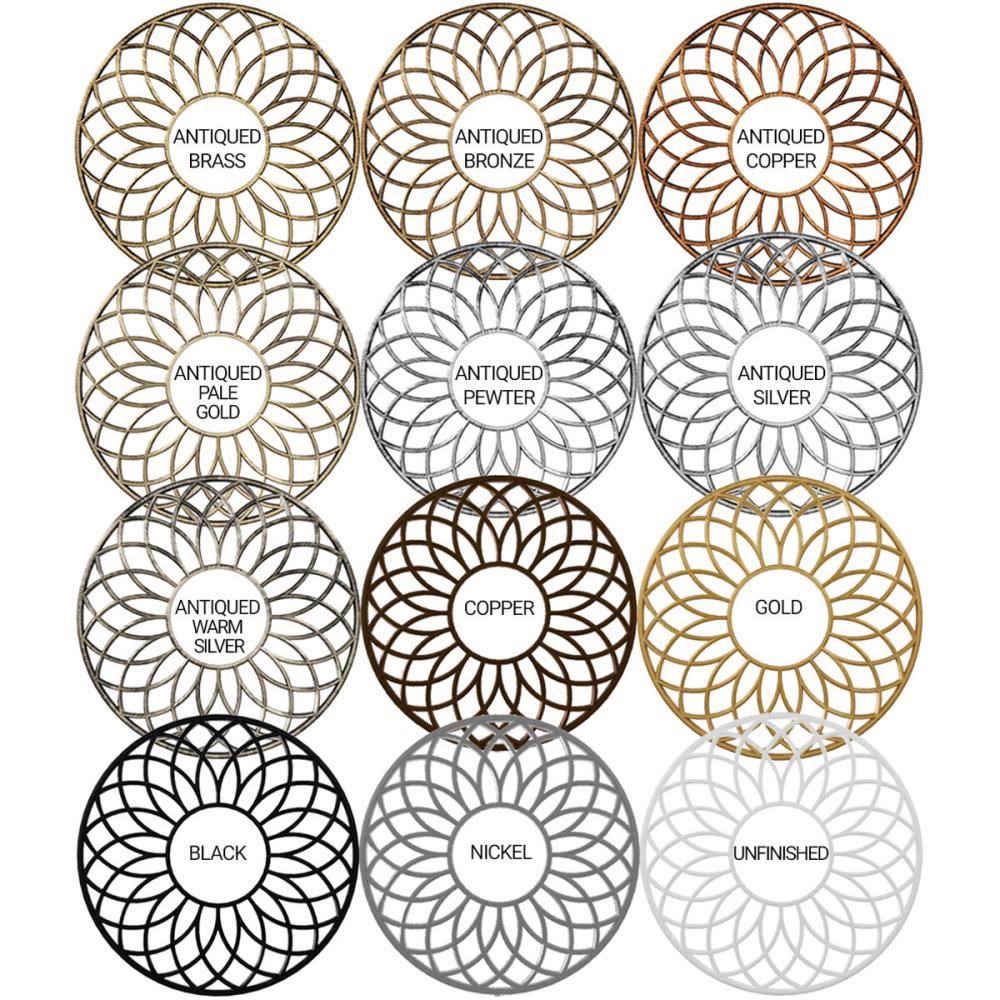 40x22OD x 15 1/2x22ID x 1x22P PVC Pierced Ceiling Medallion D177869