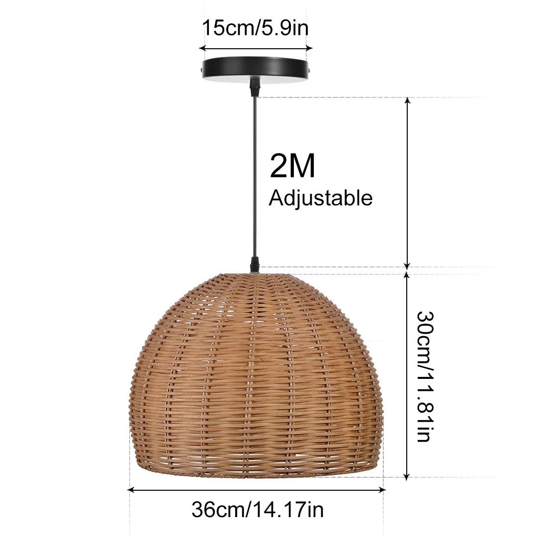Boho Round Bamboo Pendant Light R412