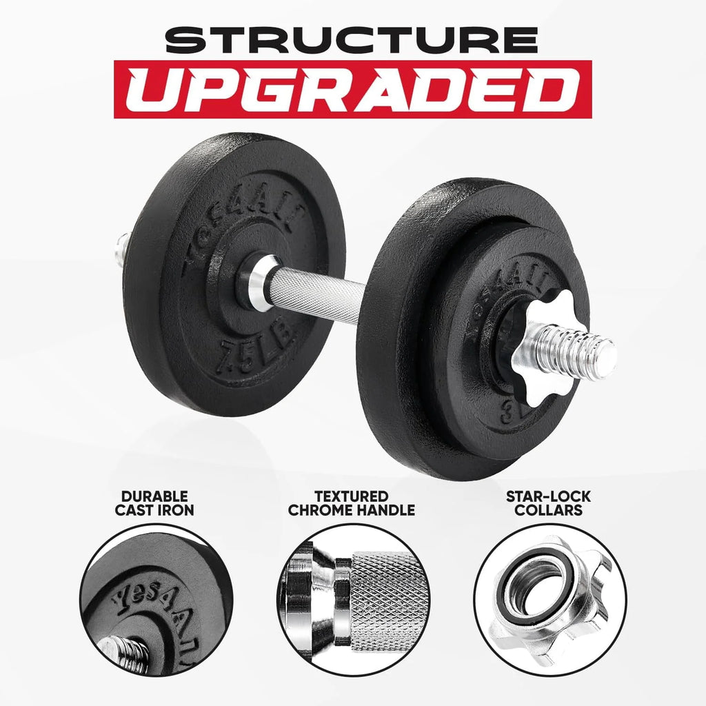 Adjustable 50 lbs Cast Iron Dumbbell Set J575971