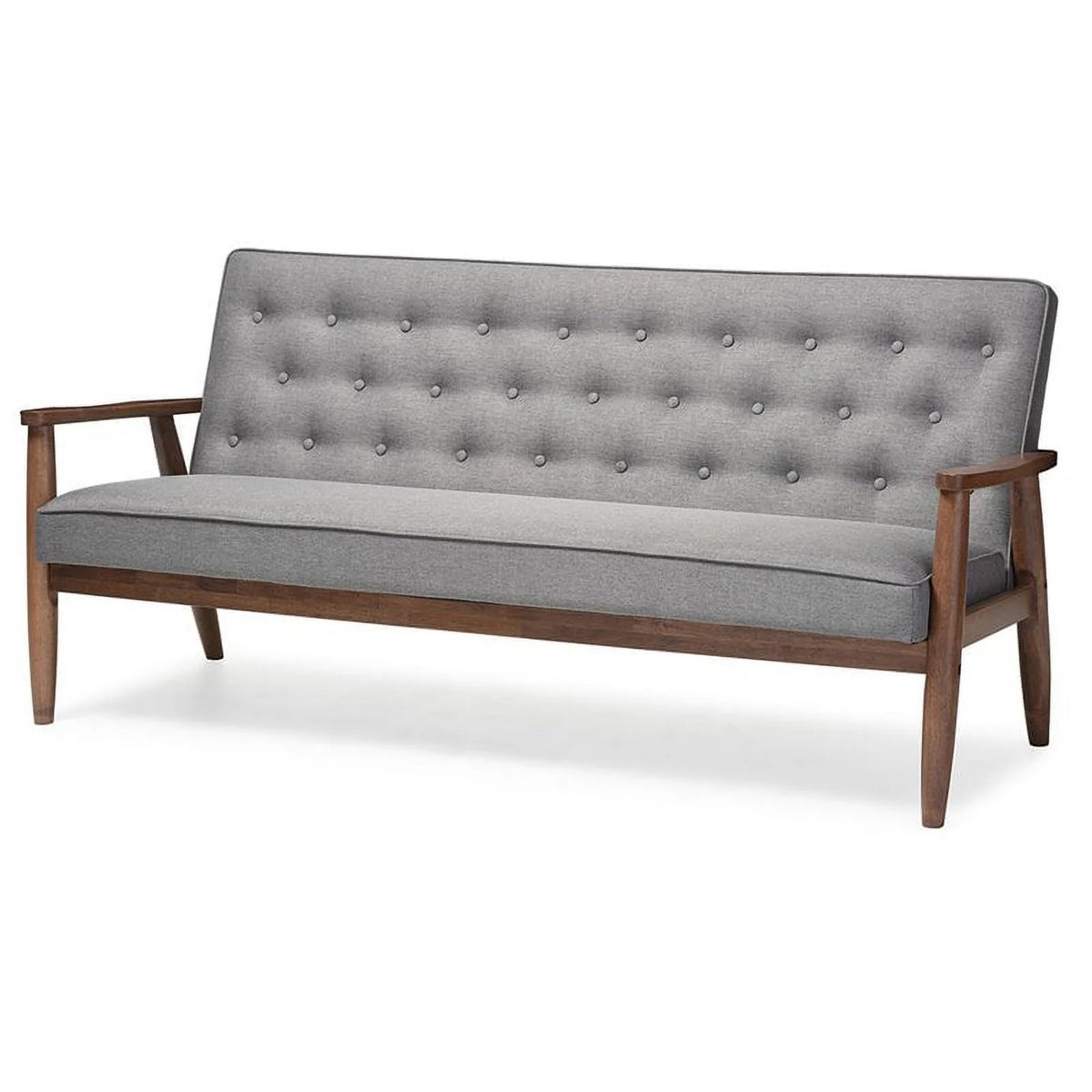 2 Piece Tufted Sofa Set in Gray G3693