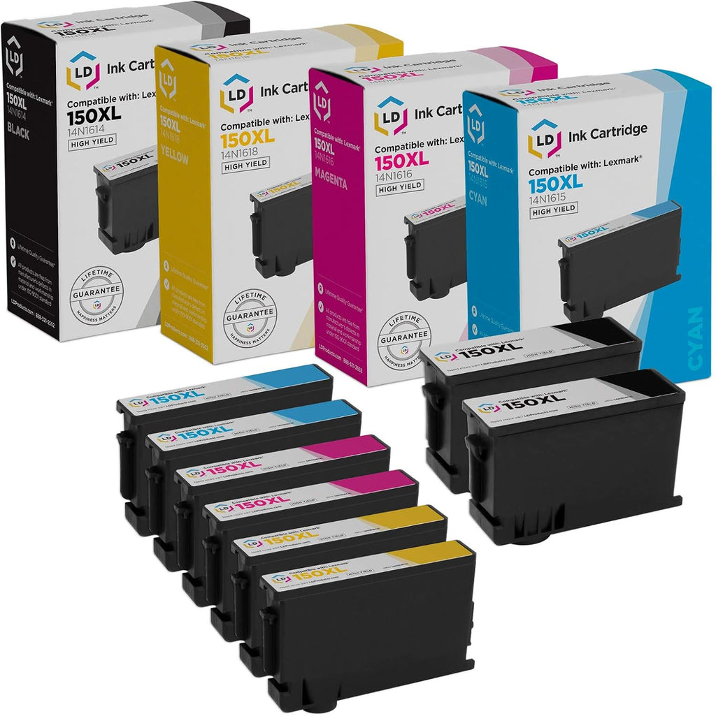 Compatible Ink Cartridge Replacements for Lexmark 150XL High Yield 8-Pack V81015