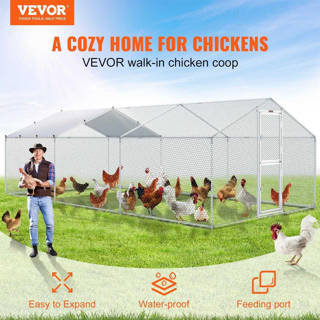 Large Metal Chicken Coop with Run G423395