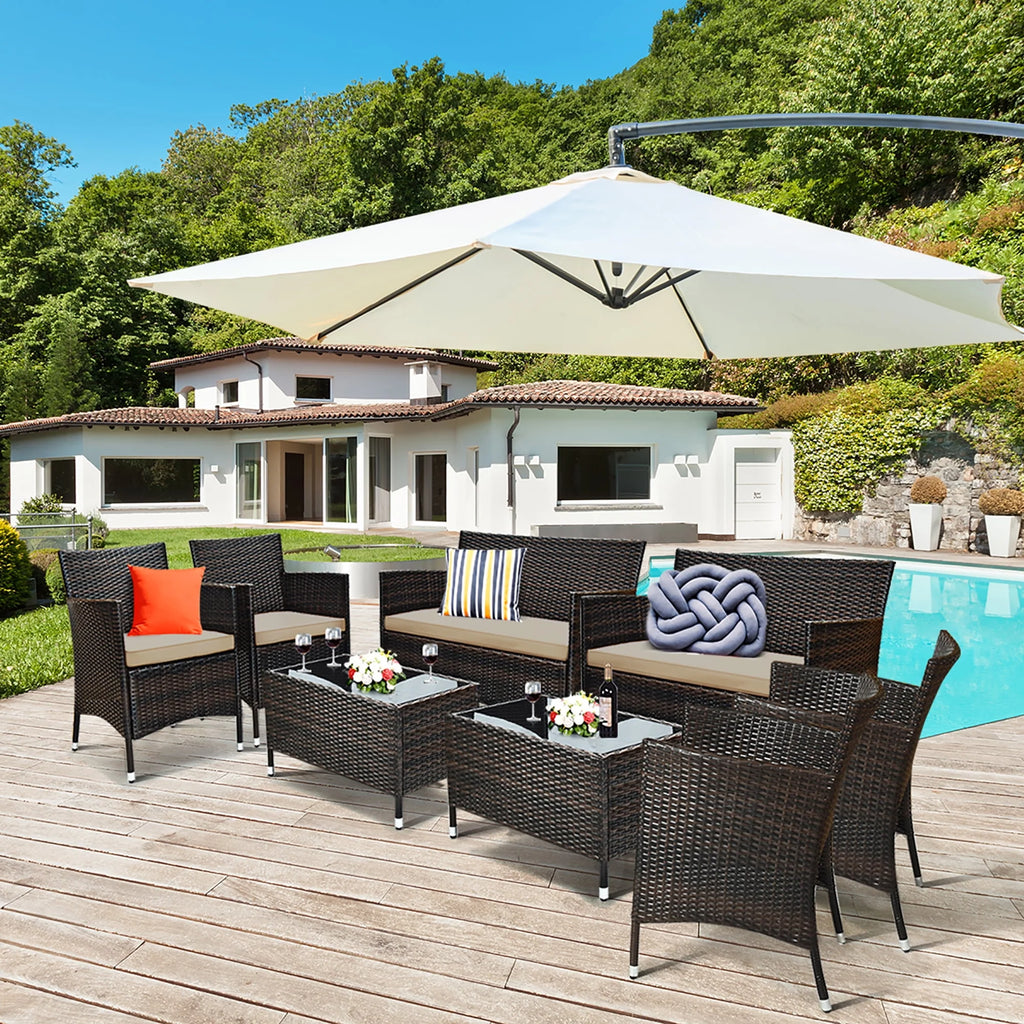 8 Pcs Cushioned Patio Furniture Set S8470