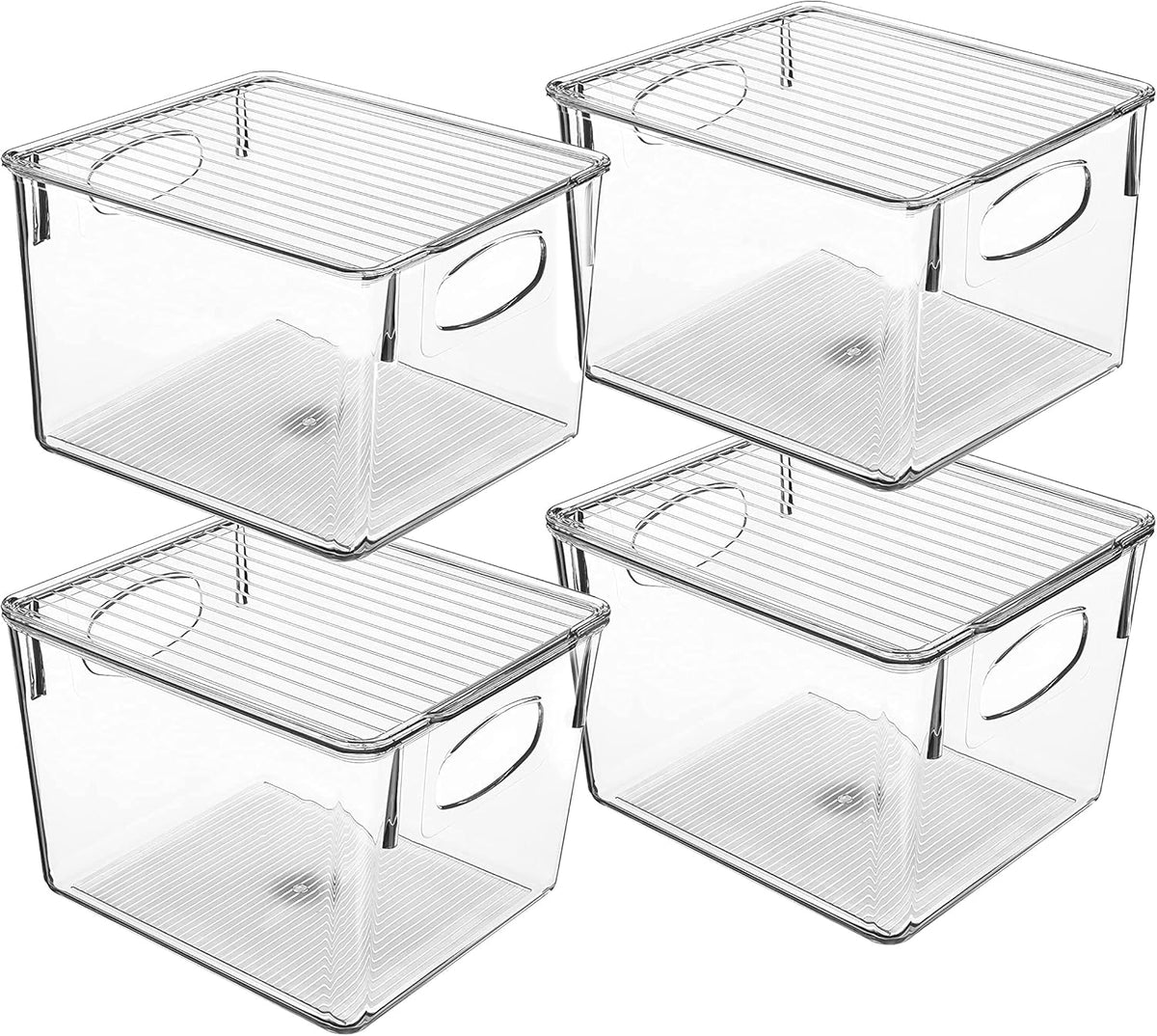 Clear Stackable Plastic Storage Bins with Lid, 4 Pack of 2 N98660