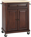 Compact Kitchen Island with Natural Wood Top X49938
