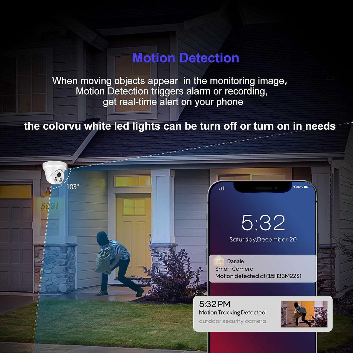 5MP Turret PoE Security IP Camera with Mic/Audio A192