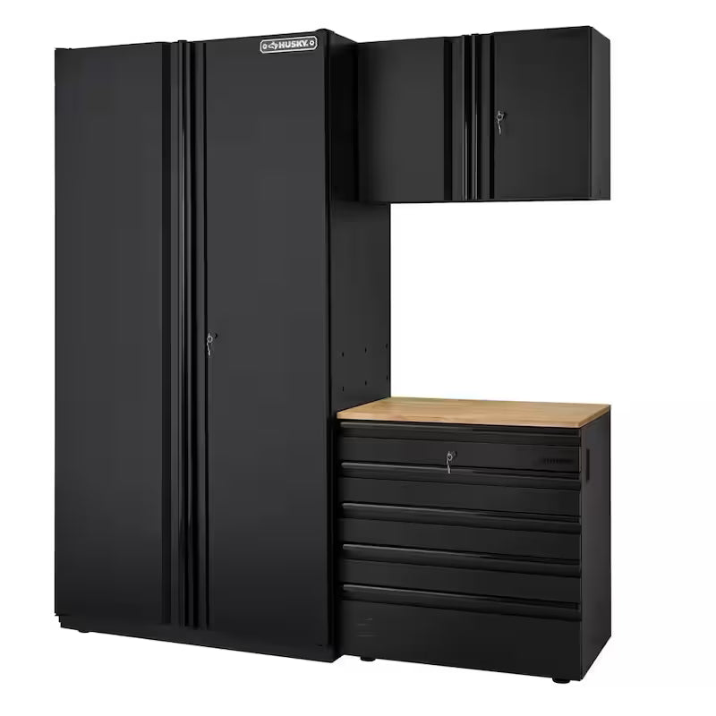 3-Piece Heavy Duty Welded Steel Garage Storage System in Black M996