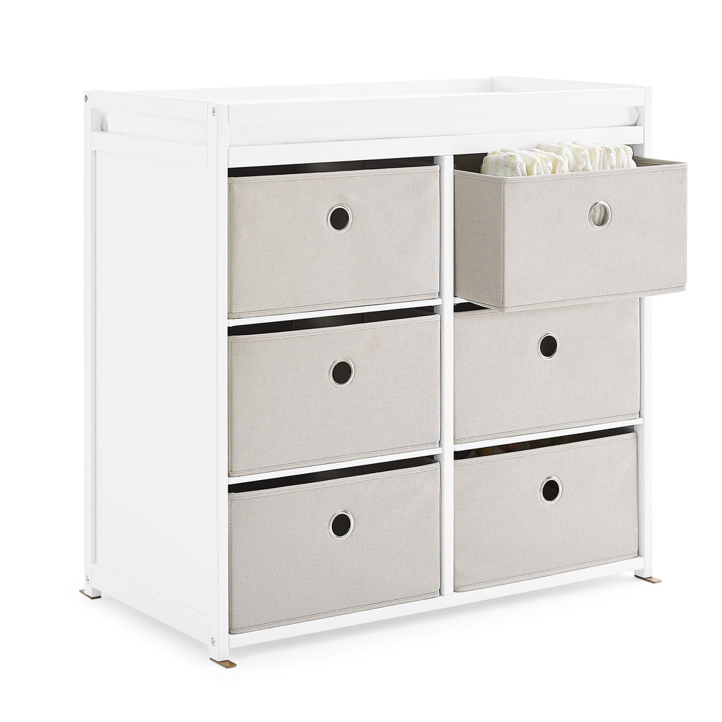 Changing Table with Fabric Bins W75799