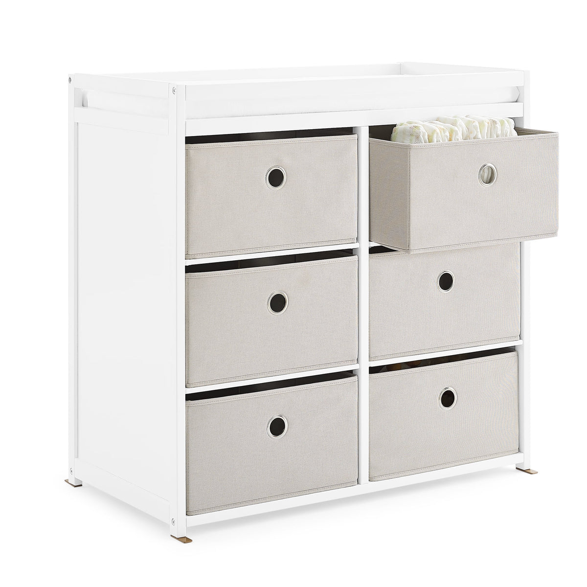 Changing Table with Fabric Bins W75799
