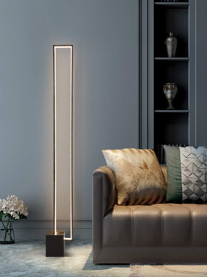 Modern LED Floor Lamp with Remote Control, Dimmable 3 Colors Temperature 3000K-4500K-6000K F64653