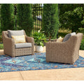 2-Pack Outdoor Lounge Chairs with Cushions and Patio Cover C858906