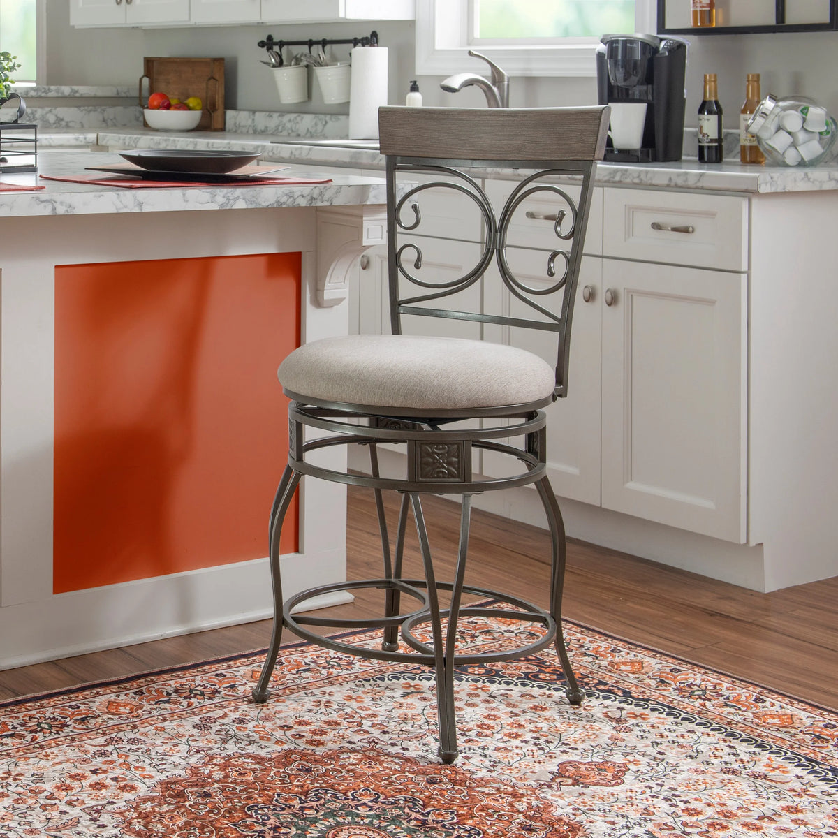 25" Indoor Metal Swivel Counter Stool R719