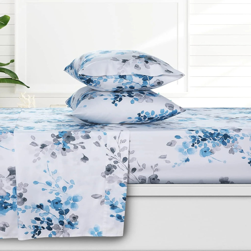 300 Thread Count Organic Cotton Deep Pocket King Bed Sheet Set J2349