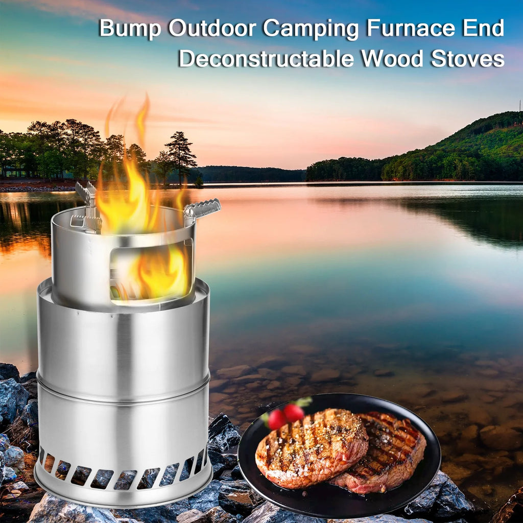 Outdoor Furnace Windproof Stainless Steel Portable Wood Stoves M5396