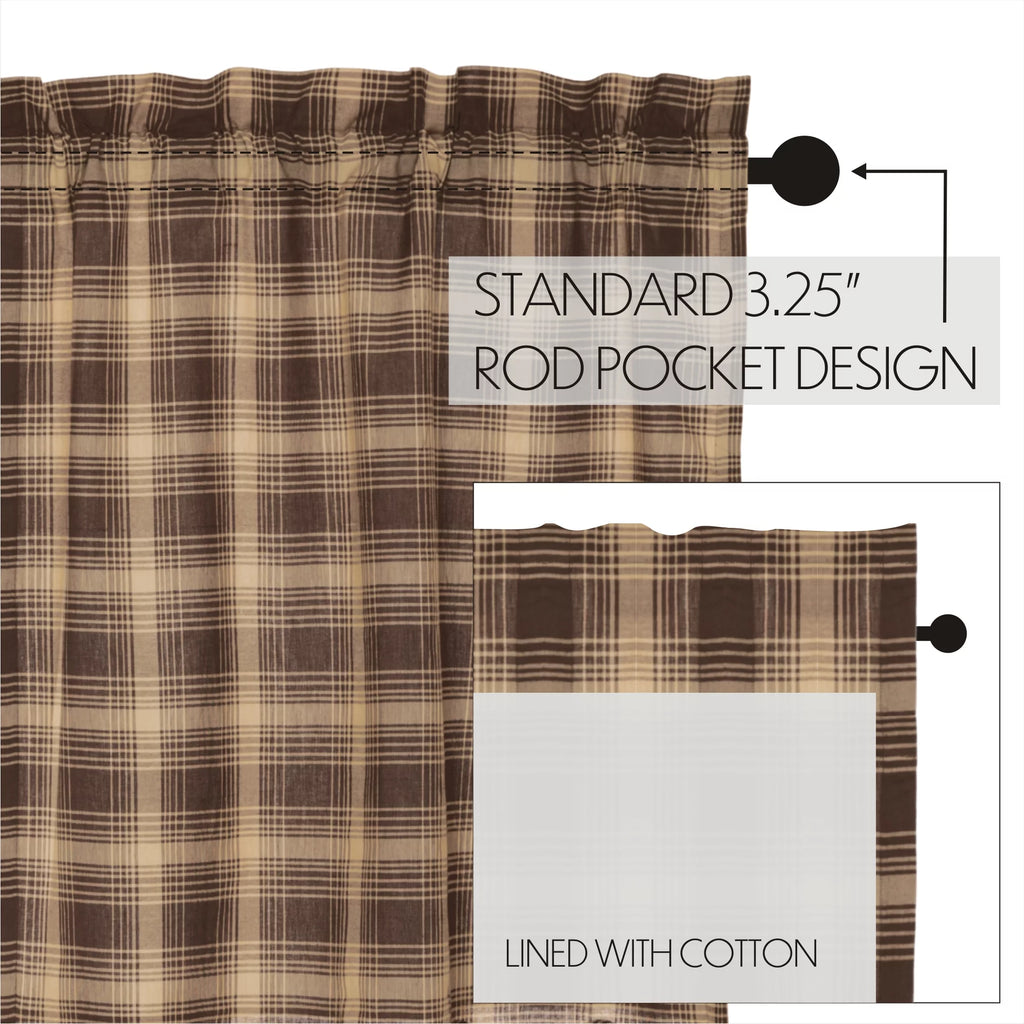 Brown Scalloped Curtain Panel Pair U789
