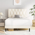 Queen Size Platform Bed with Upholstered Headboard M655574