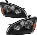 Headlight Assembly Compatible with 2005 2006 Altima Black Housing Amber Reflector C9004