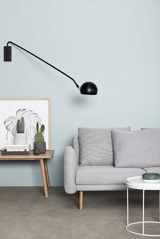 Black Metal Wall Lamp with Brass Details B128