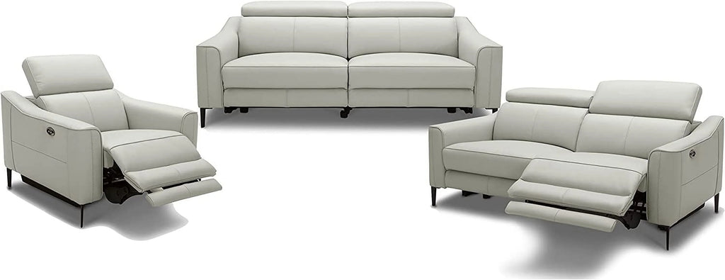 Gray Metal and Leather Upholstered Sofa Y96641