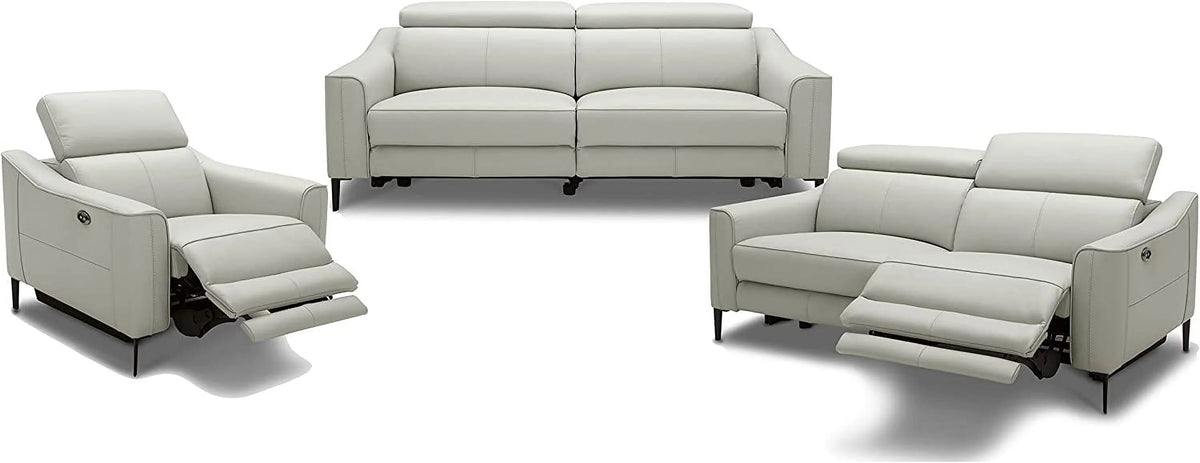 Gray Metal and Leather Upholstered Sofa Y96641