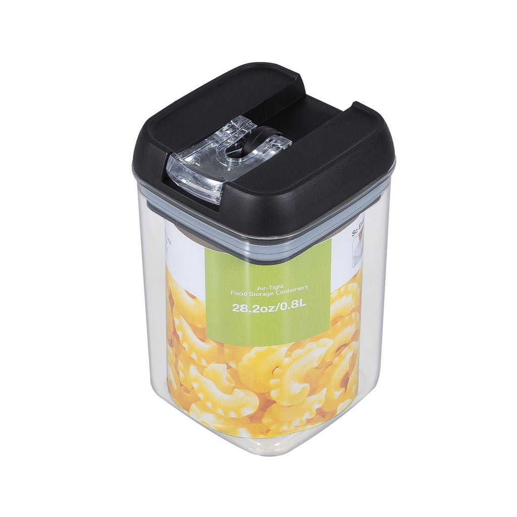 9 Pc Clear Plastic Airtight Food Container Set with Black Lid B429