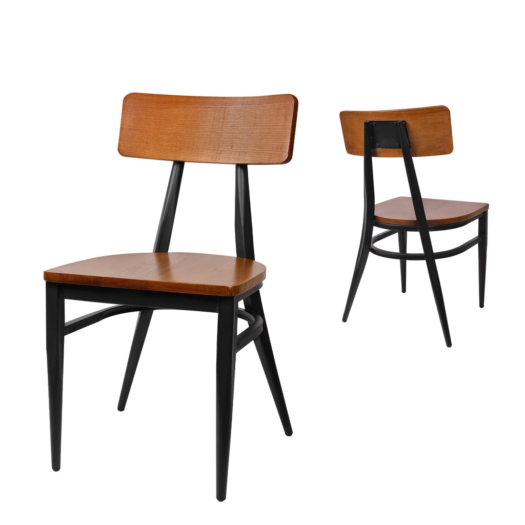 Mid Century Modern Dining Chairs Set of 2 Walnut Wooden X561