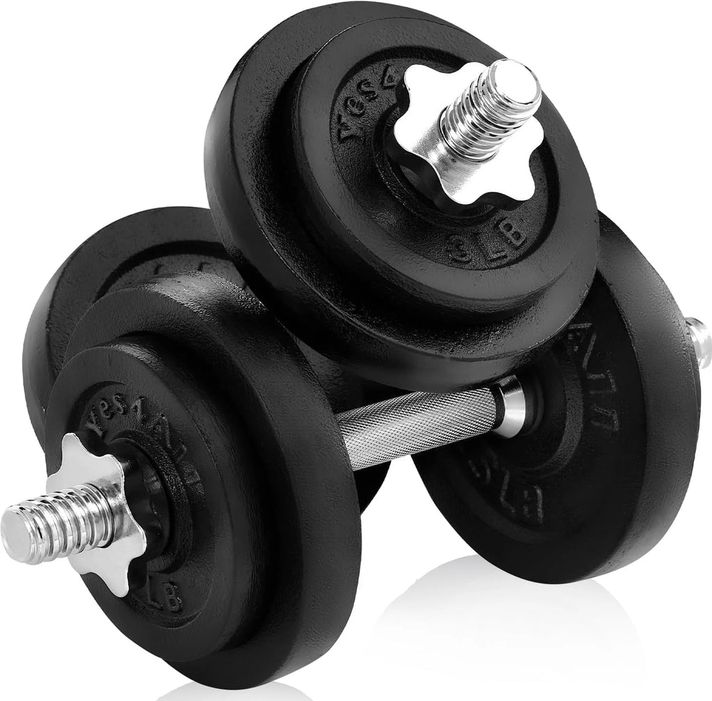 Adjustable 50 lbs Cast Iron Dumbbell Set J575971