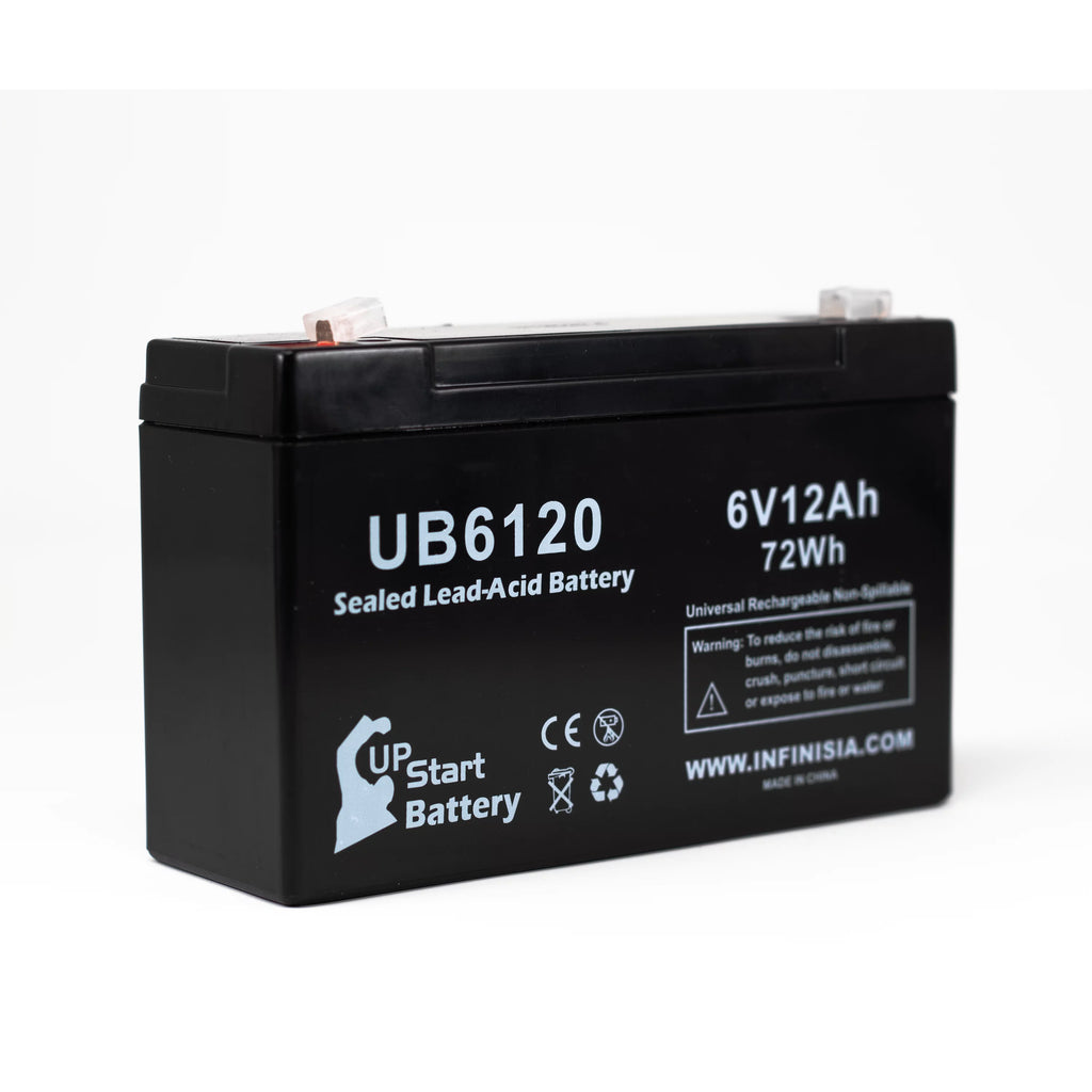 6V 12Ah Sealed Lead Acid Battery with F1 to F2 Terminal Adapters E727365