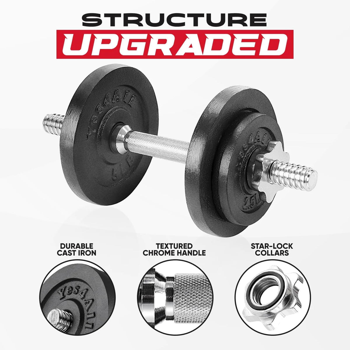 Adjustable 50 lbs Cast Iron Dumbbell Set J575971