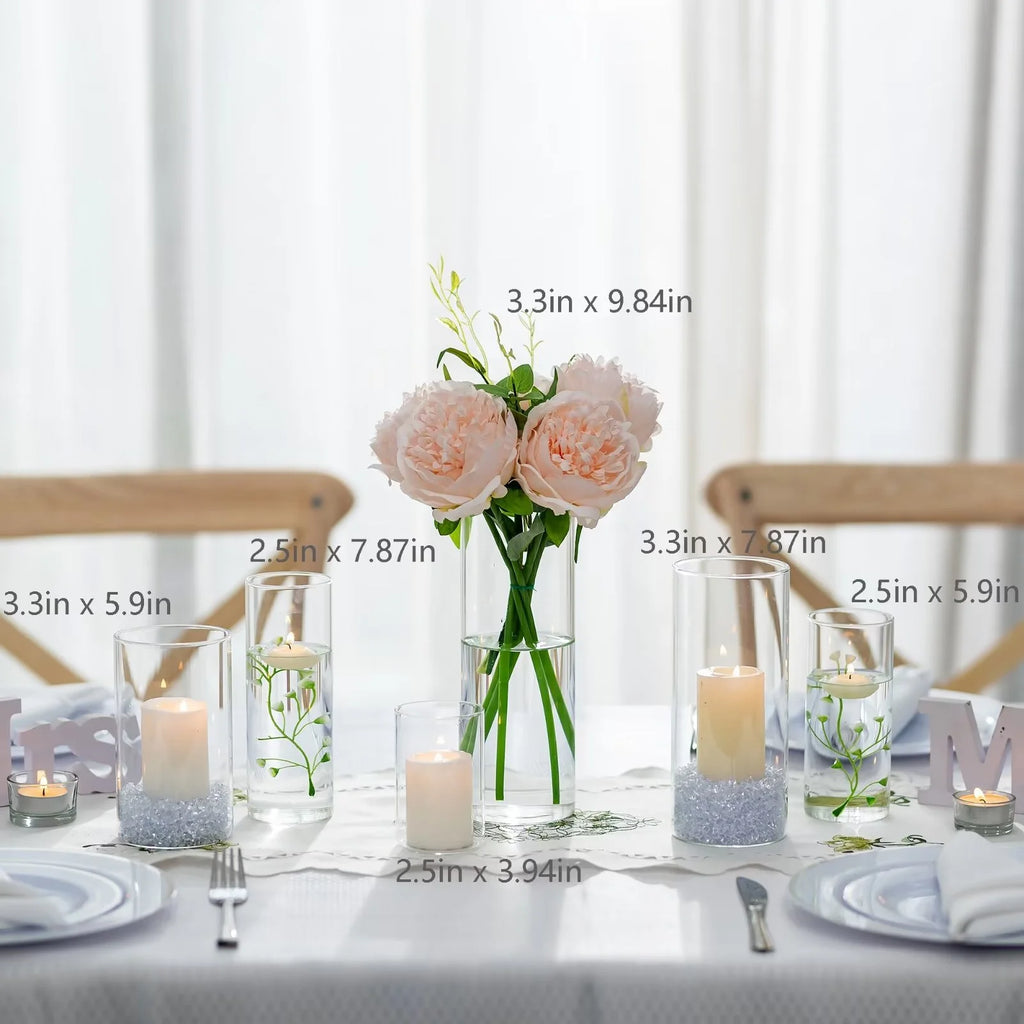 Glass Cylinder Vase Set of 24 U976