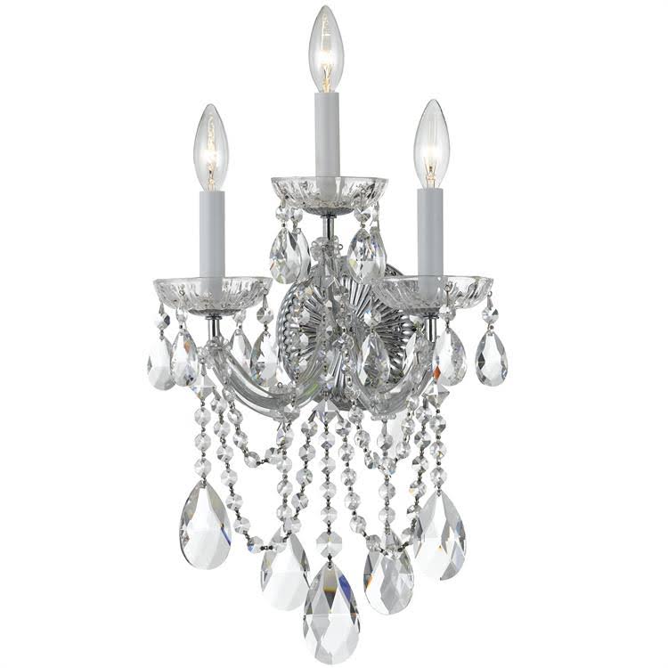 3 Light Sconce, Polished Chrome M9390