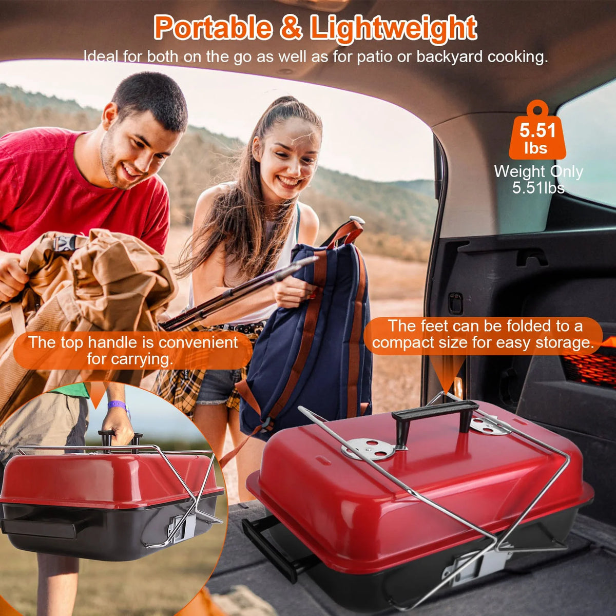 Portable Charcoal Grill with Lid T621