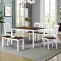 6-Piece Wooden Kitchen Table Set with 4 Chairs and Bench R114211