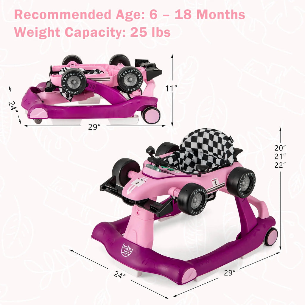Foldable Adjustable Height Blue Baby Walker X867