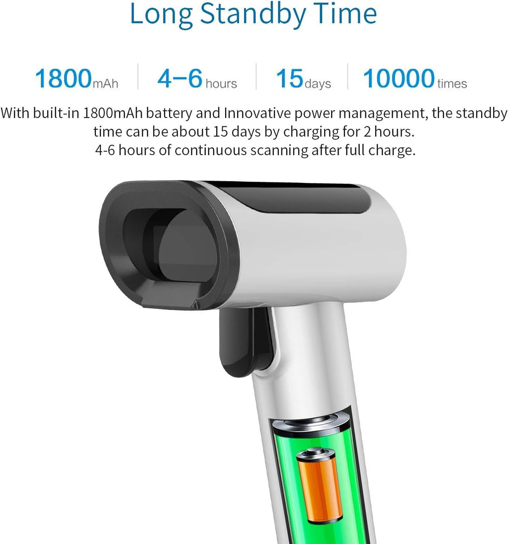 2D Wireless Barcode Scanner with Stand, Pack of 2 K85844