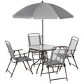 6 Piece Fabric Patio Dining Set with Umbrella K66479