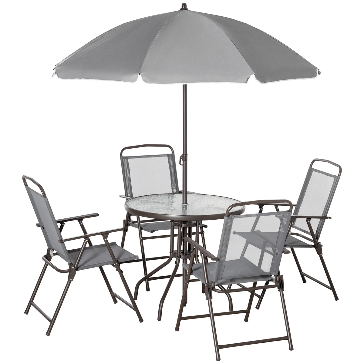 6 Piece Fabric Patio Dining Set with Umbrella K66479