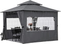 10’x12’ Dark Gray Winter Gazebo with Sidewalls P2744