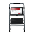 Gray & Black 2-Step Steel Foldable Step Stool I7779