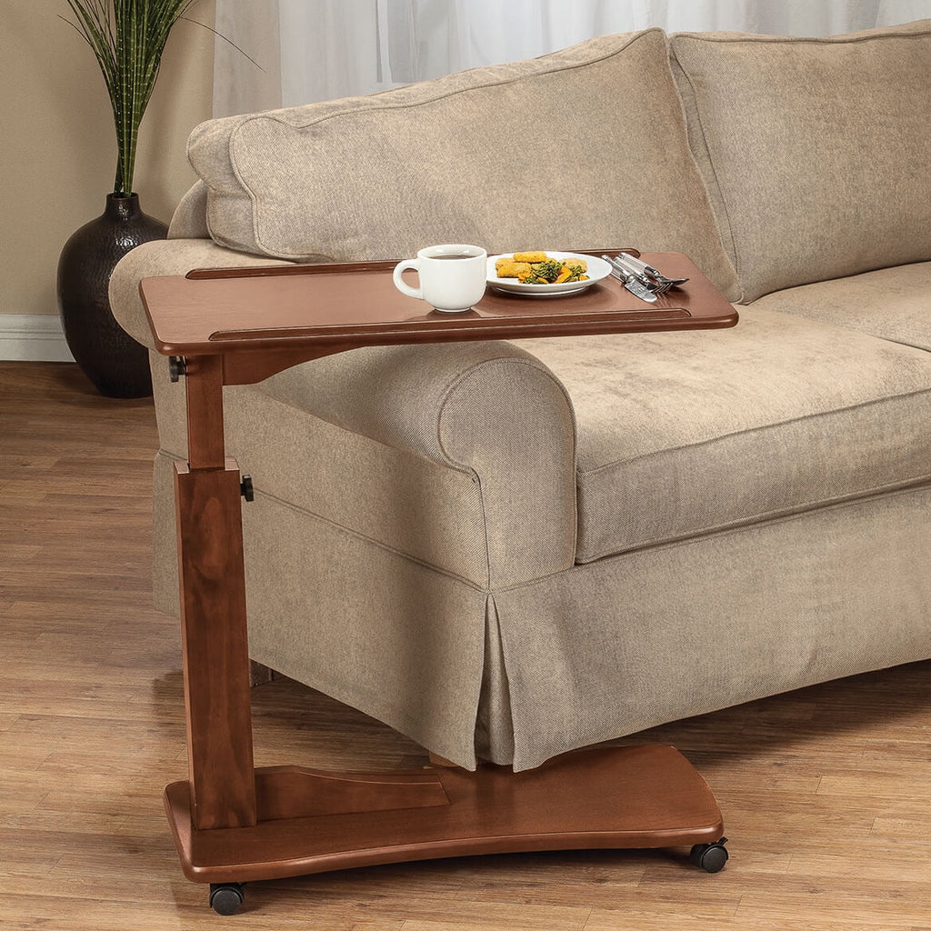 Oak C Shaped Side Accent Table Q54285