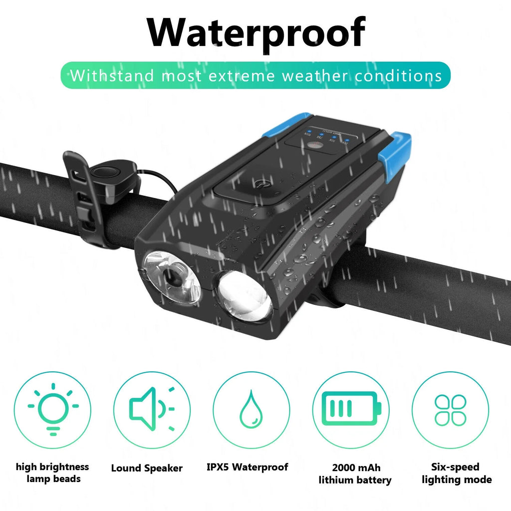 Black+Green Bicycle Front Lamp V563270