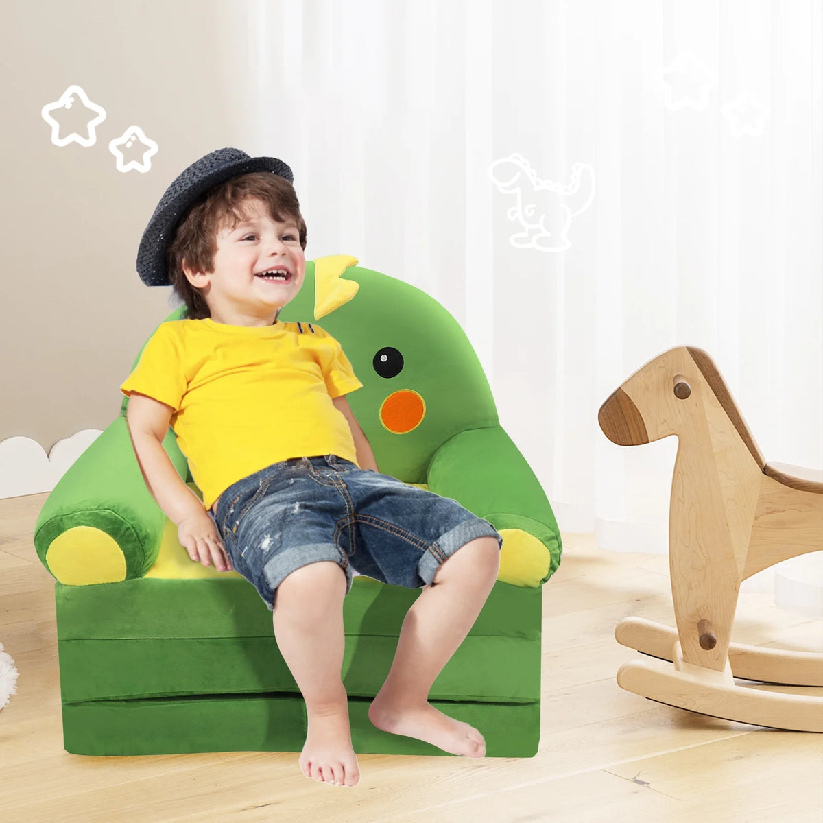 Foldable Toddler Chair 2 in 1 Flip Out Couch X709