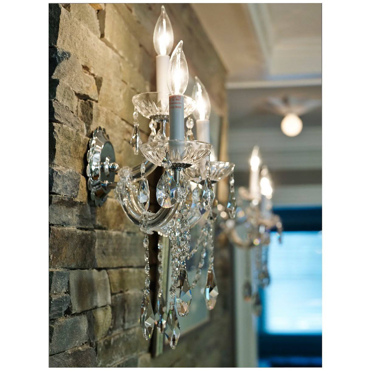3 Light Sconce, Polished Chrome M9390
