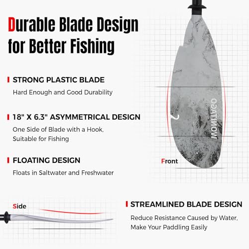 Carbon Fiber Shaft Plastic Blade Adjustable Kayak Paddles L649497