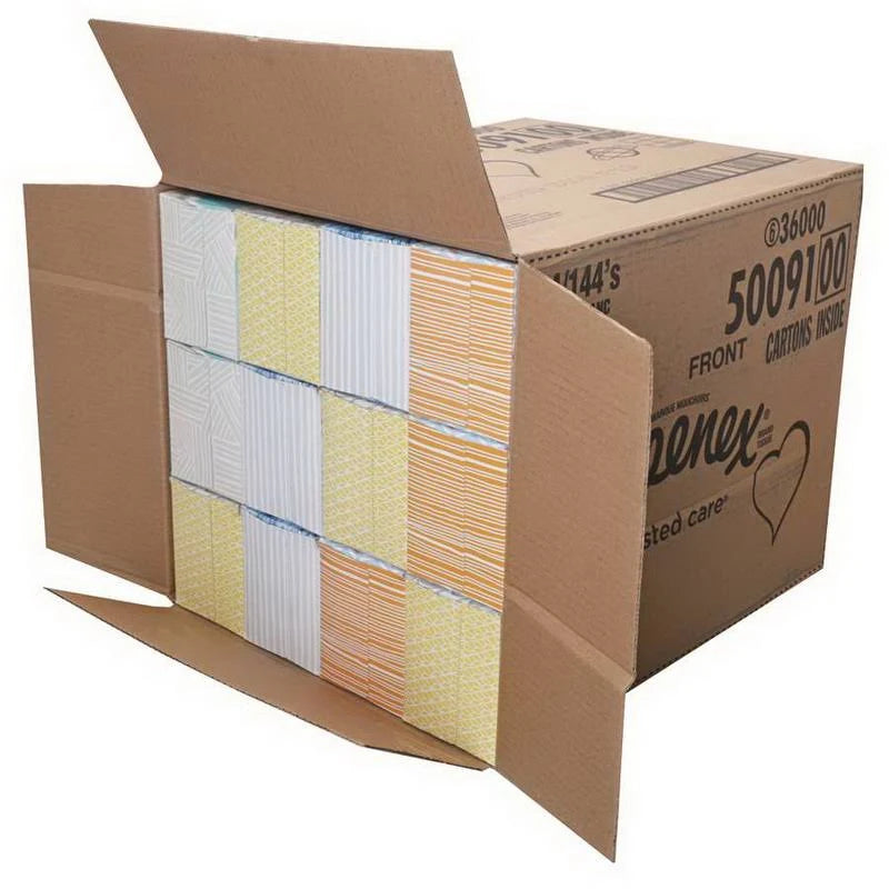 White Flat Facial Tissue 144 Count - 24 per Case S63637