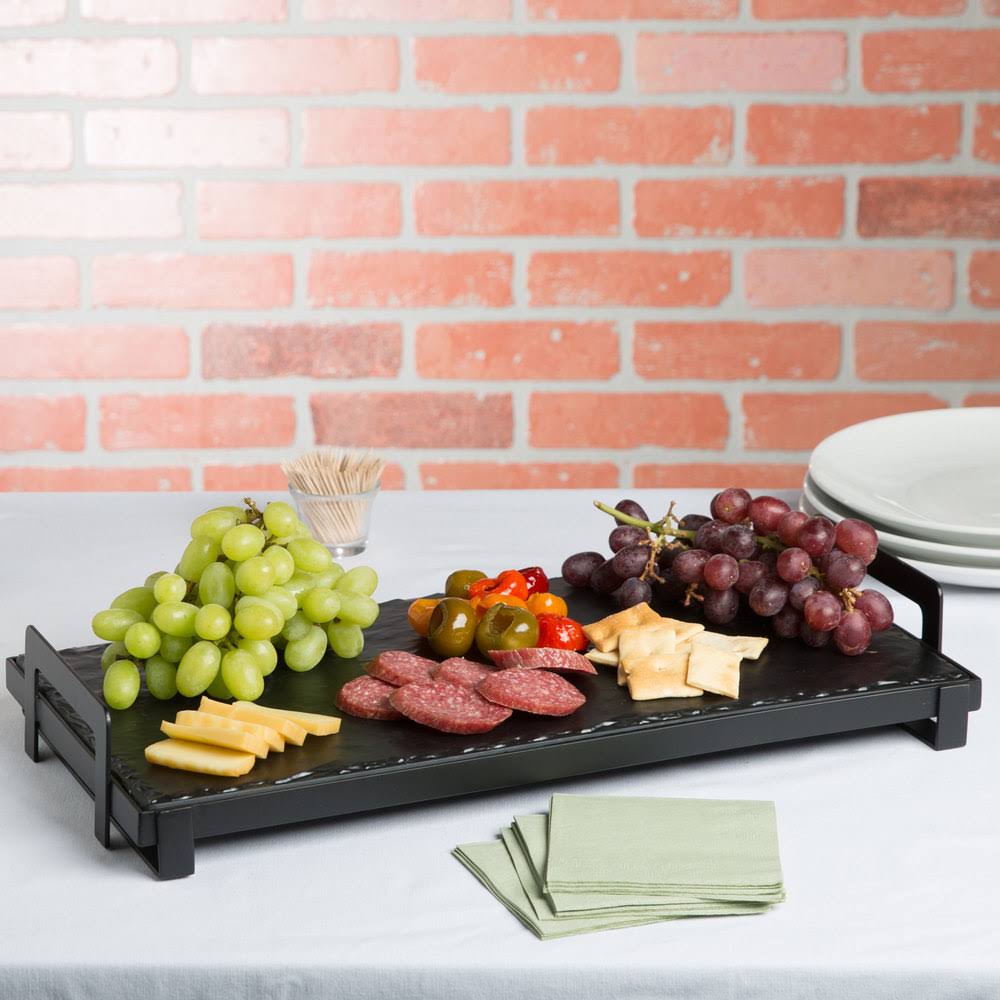 Black Melamine Faux Slate Platter 10 x 20 in. F7071