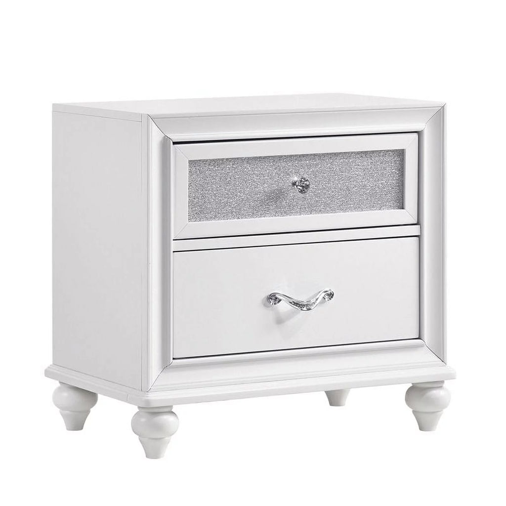 White Upholstered Tufted Bedroom Set Y947541