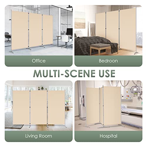 4 Panel 6 FT Folding Privacy Screen Room Divider, Black N2325