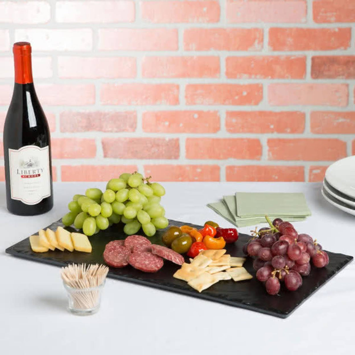 Black Melamine Faux Slate Platter 10 x 20 in. F7071